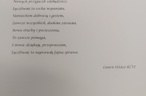 Dzień Życzliwości - nagrodzone prace uczniów na szkolny konkurs literacki